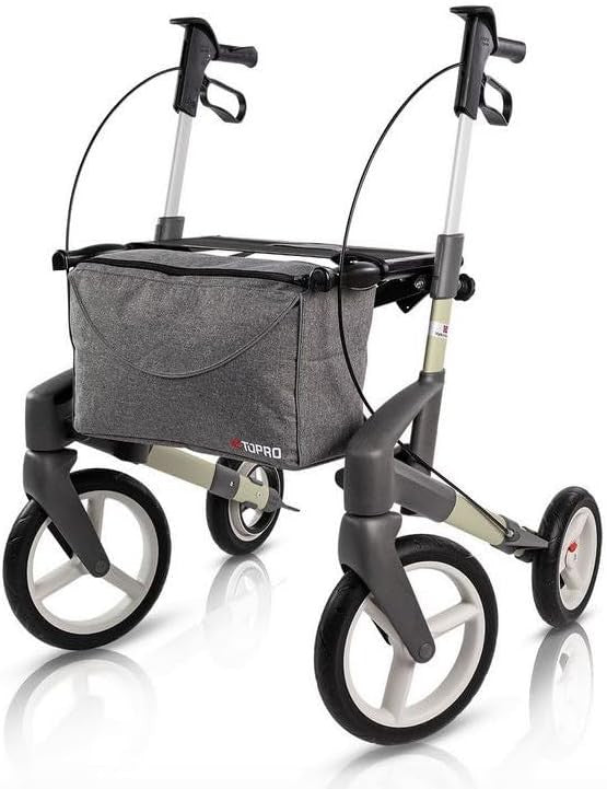 All Terrain Rollator Walker Outdoor Folding Lightweight Mobility Sand 4 Wheels