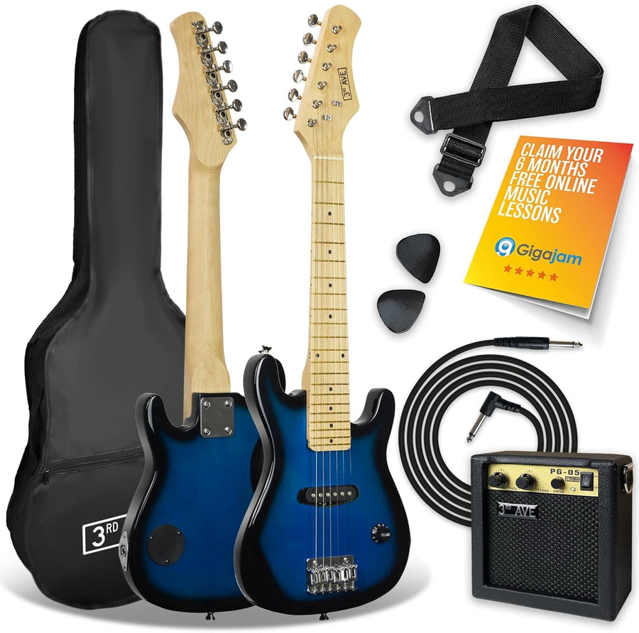 Kids 1/4 Size Electric Guitar Pack w Amp Blueburst Beginner Kit