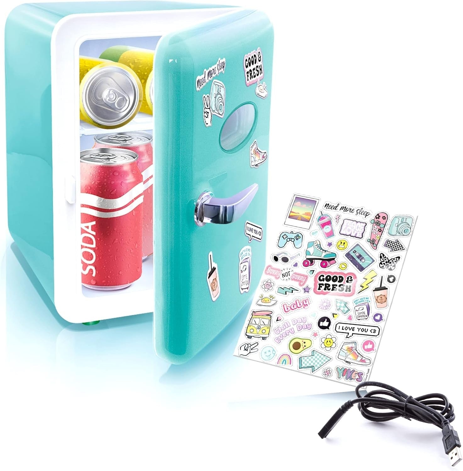 Portable Gamer Mini Fridge 4L USB Desk Cooler Drinks Snacks