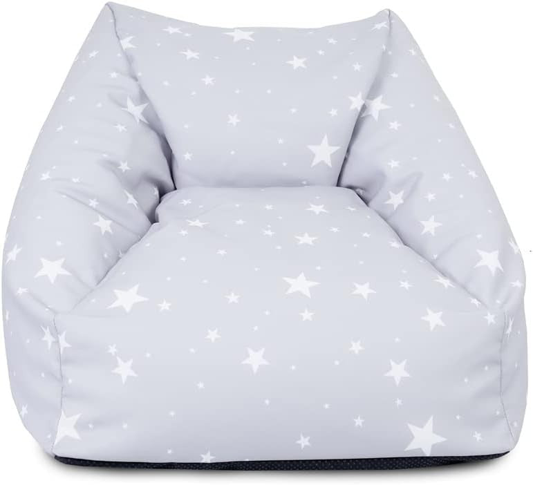 Kids Bean Bag Chair with Filling – Toddler Armchair Seat Sofa Grey