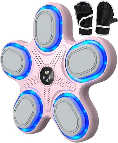 Music Boxing Machine Wall Mounted LED Reaction Trainer With Gloves Home Workout