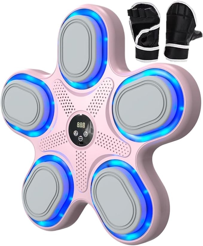 Music Boxing Machine Wall Mounted LED Reaction Trainer With Gloves Home Workout