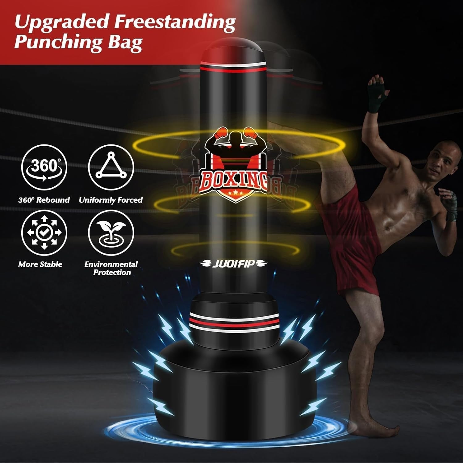 70in Inflatable Standing Boxing Bag Set Kickboxing MMA Fitness