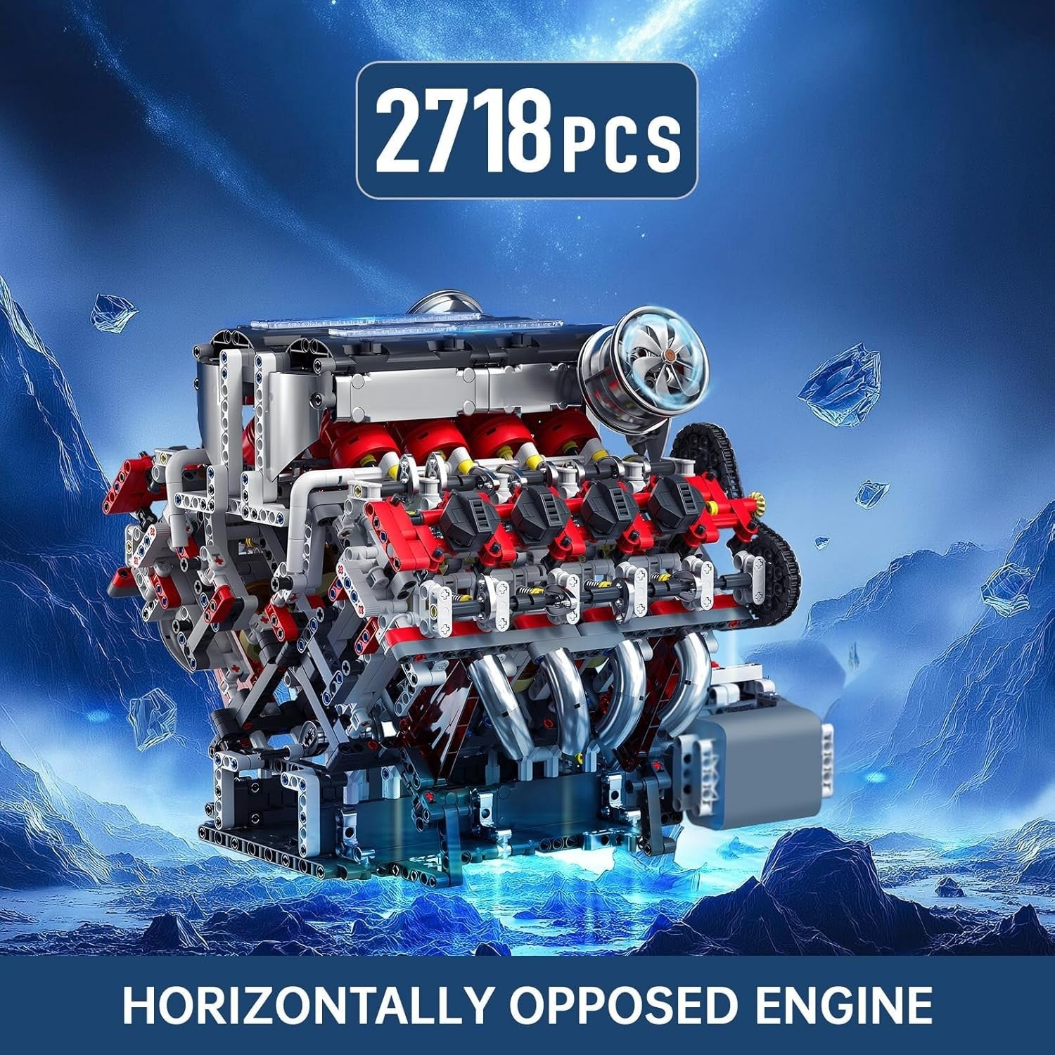 3.9L V8 Engine Model Kit with Sound & Moving Parts – 2718 PCS Adult Build Toy