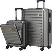 20 & 28 Inch Luggage Set Hard Shell TSA Lock Spinner Wheels Front Pocket
