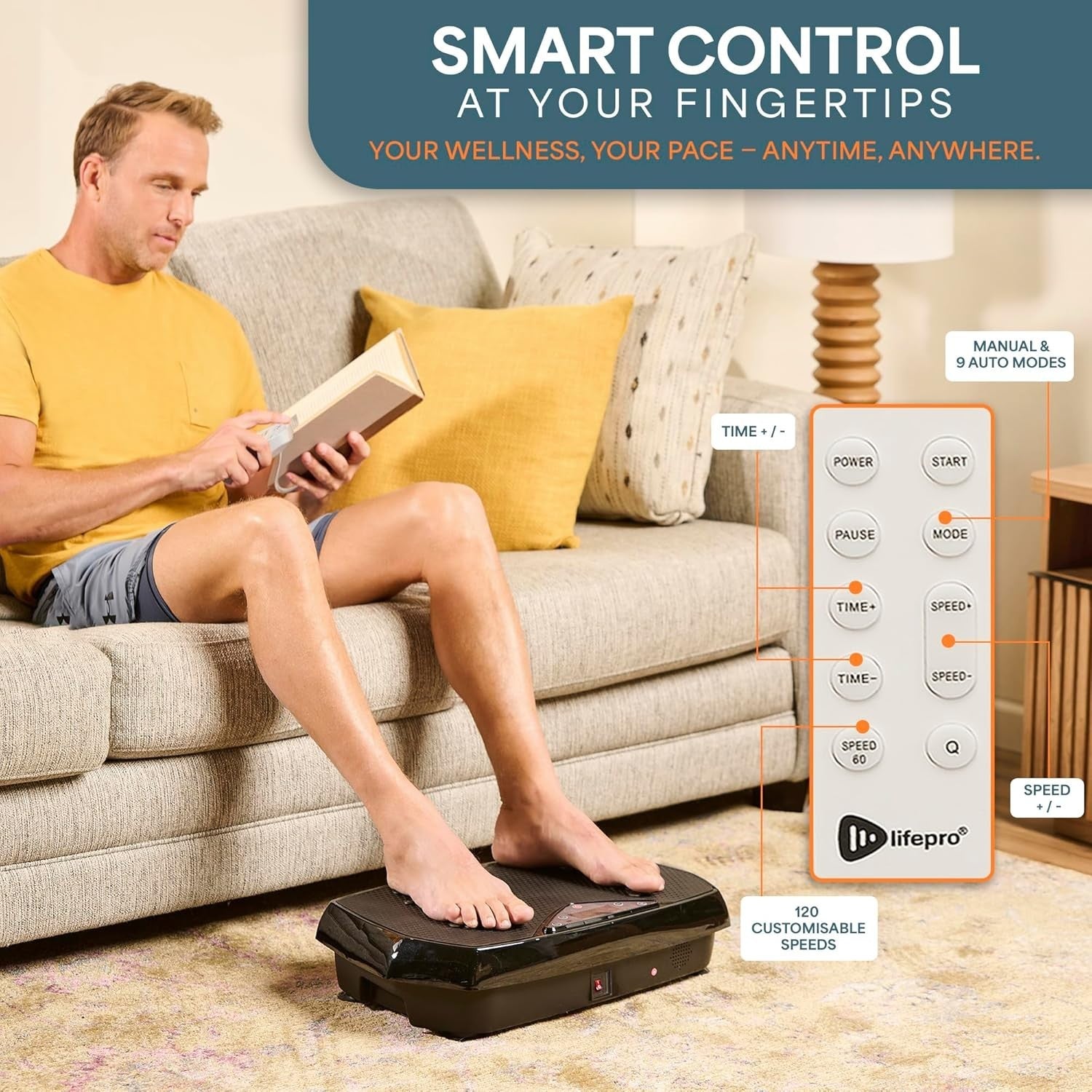 Hexaplate Vibration Fitness Platform 120 Levels 9 Programs Pain Relief