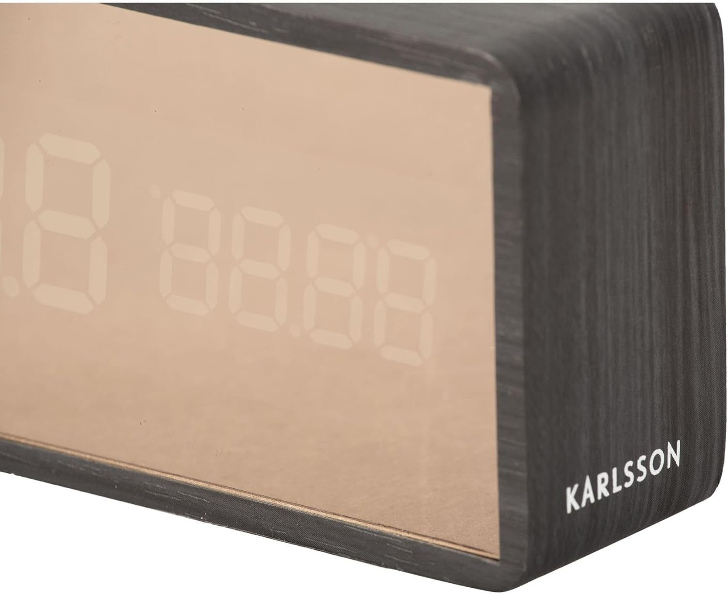 Copper Mirror LED Alarm Clock Digital Bedside USB Powered Modern