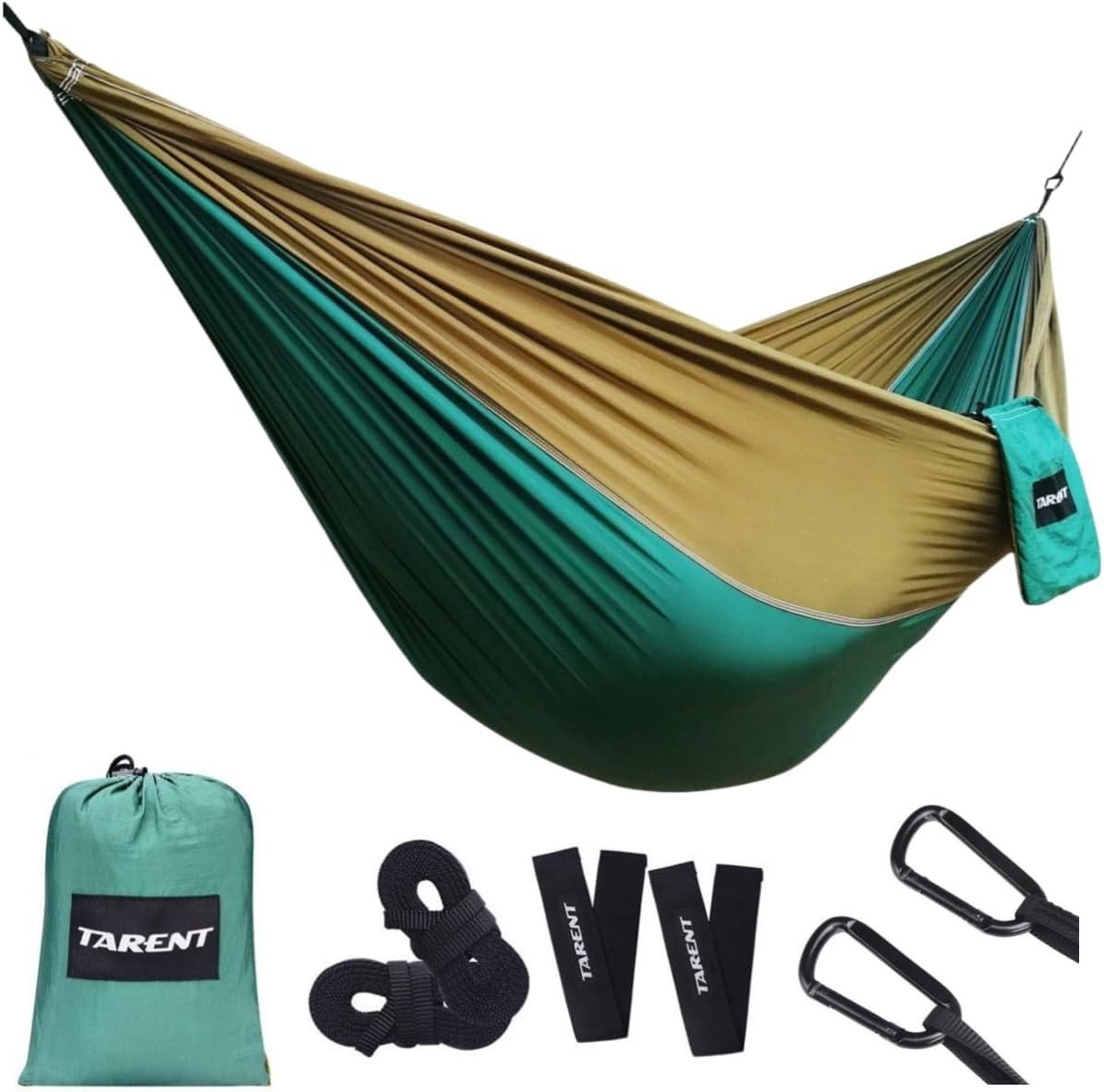 Camping Hammock 300kg Capacity Quick-Dry Parachute Nylon Lightweight Portable
