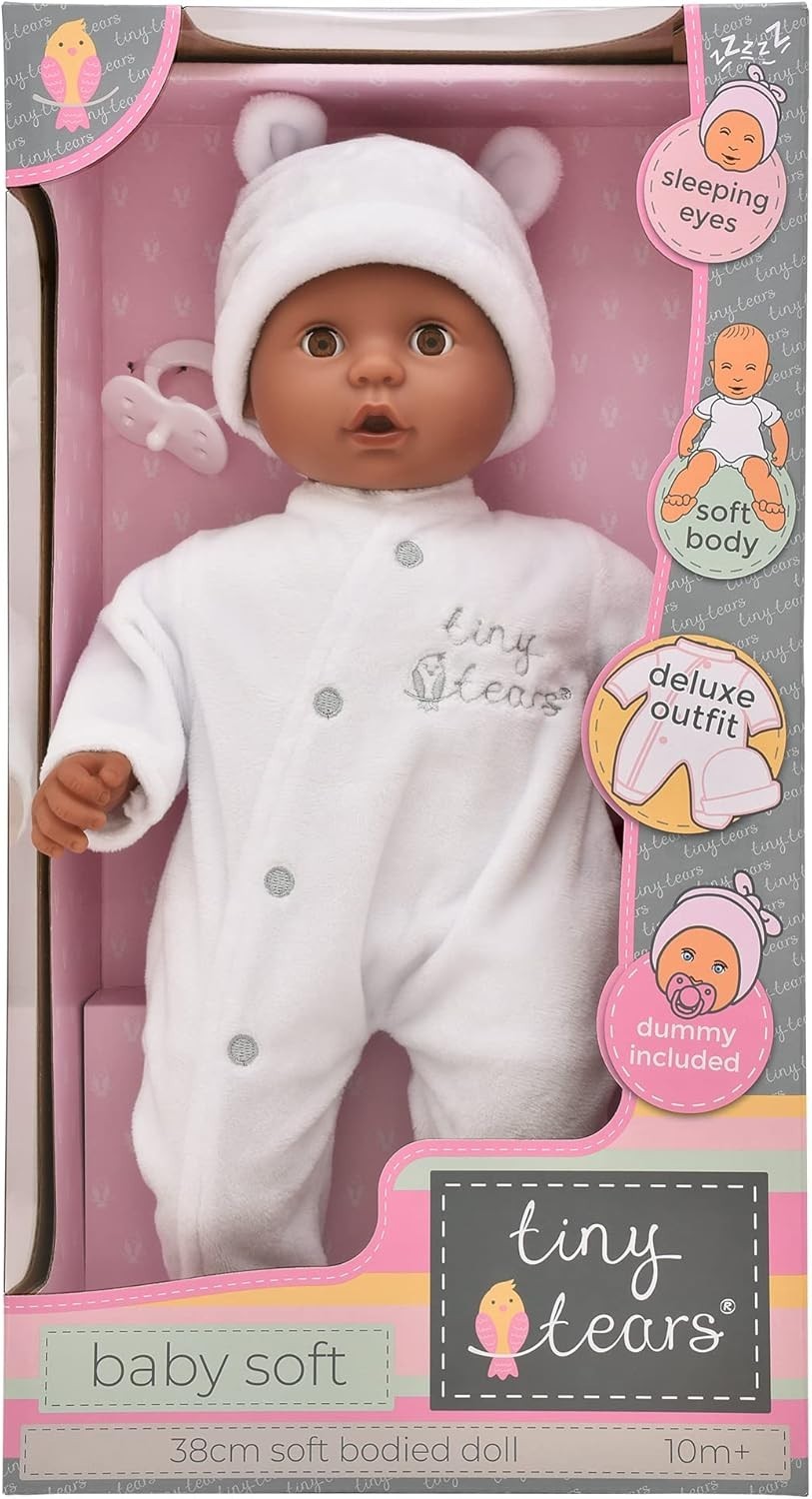 Soft Baby Doll 38cm Sleeping Eyes Cuddly Toddler Toy with Dummy