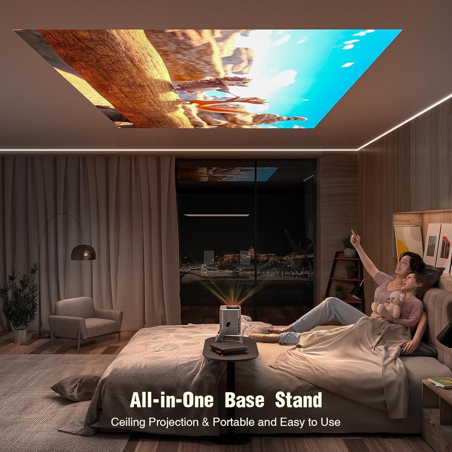 700ANSI 1080P Smart Projector Netflix WiFi6 Bluetooth Auto Focus