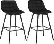 Brown Faux Leather Bar Stools Set of 2 – Ergonomic Kitchen & Counter Seats