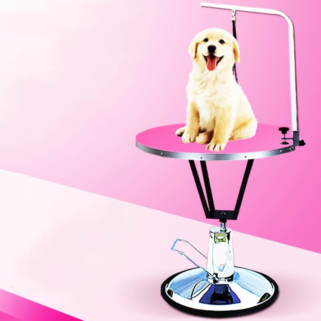 Hydraulic Dog Grooming Table Adjustable Height Folding Round Non Slip