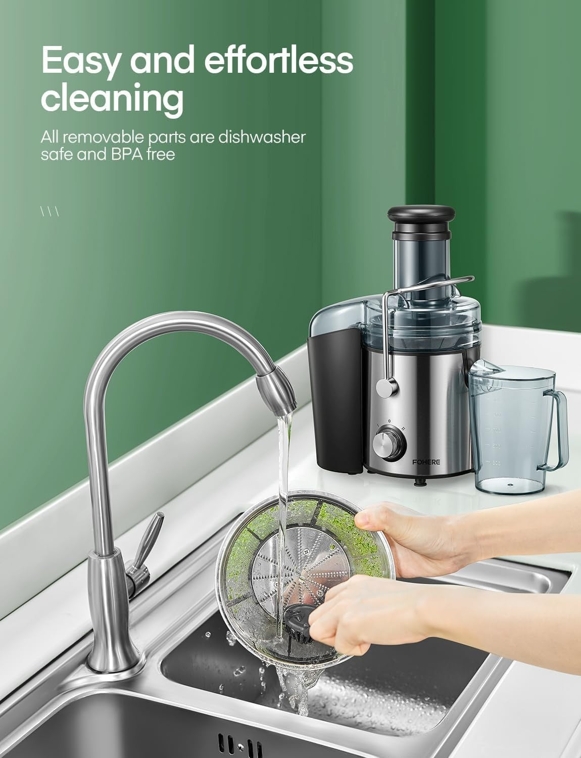 1000W Centrifugal Juicer 75mm Wide Chute Dual Speed Easy Clean Whole Fruit
