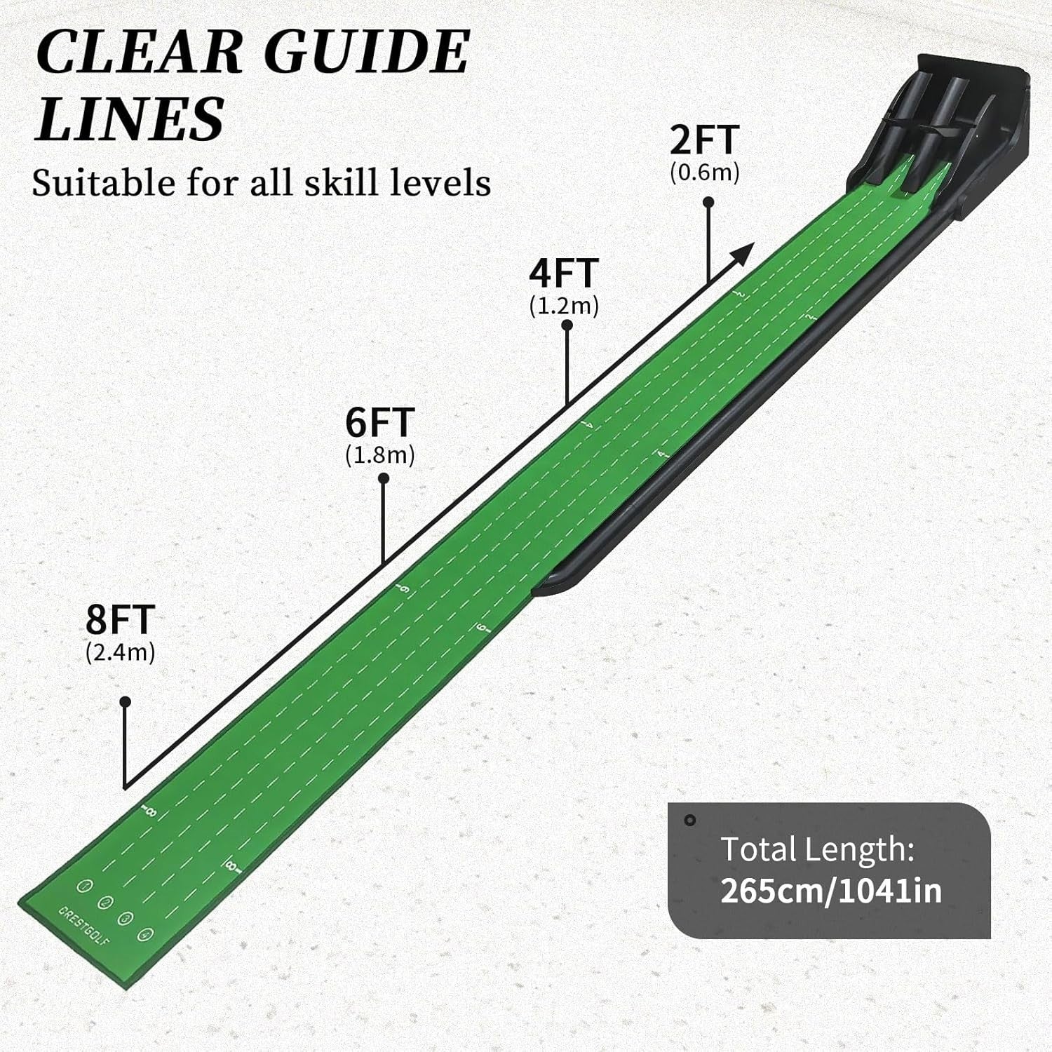 Golf Putting Mat Automatic Ball Return Indoor Outdoor 9ft Practice Trainer