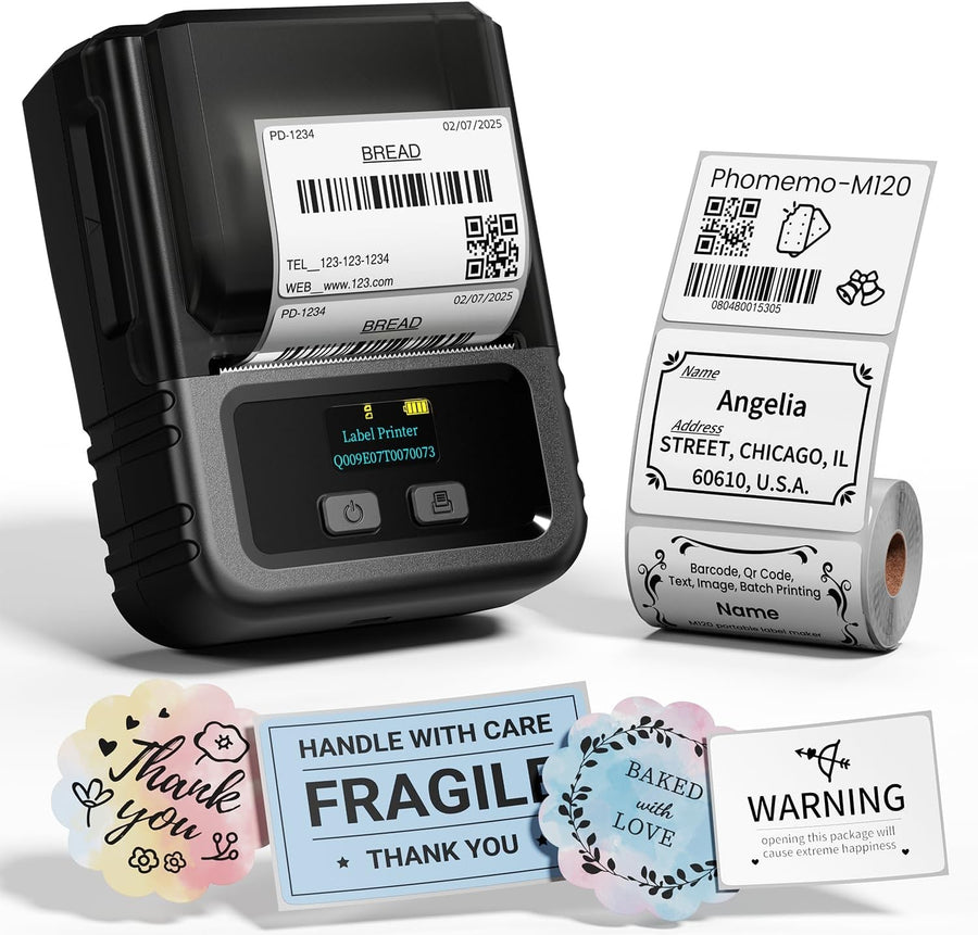 2 Inch Bluetooth Thermal Label Printer Portable Black