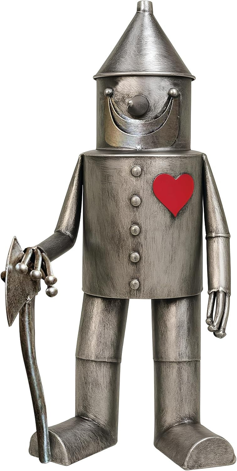 41cm Metal Tin Man Garden Ornament – Weatherproof Retro Sculpture Patio Decor