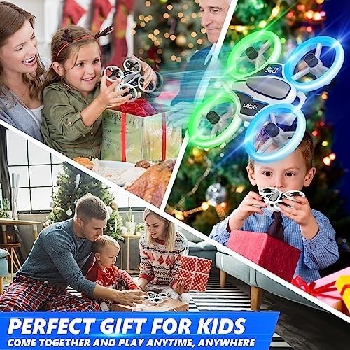 Mini Drone 720P HD Camera LED Light 3 Battery Headless Mode 3D Flip Green