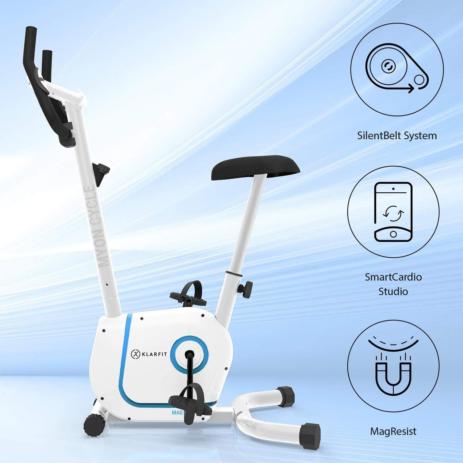 Foldable Magnetic Exercise Bike w/ 12kg Flywheel, LCD, Tablet Mount & 8 Levels