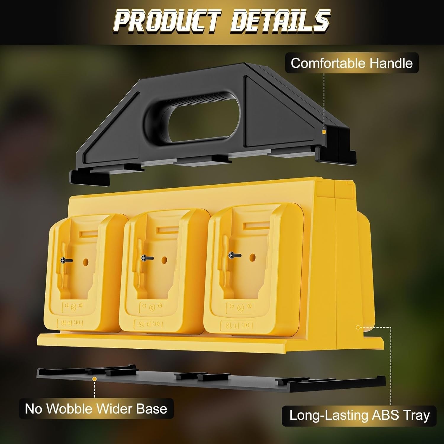 6 Slot Battery Carrying Holder Storage Rack Case for 18V 20V Tools