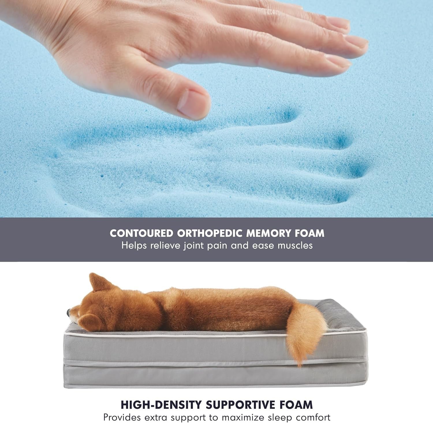 Large Orthopedic Memory Foam Dog Bed Sofa Washable Navy 91cm