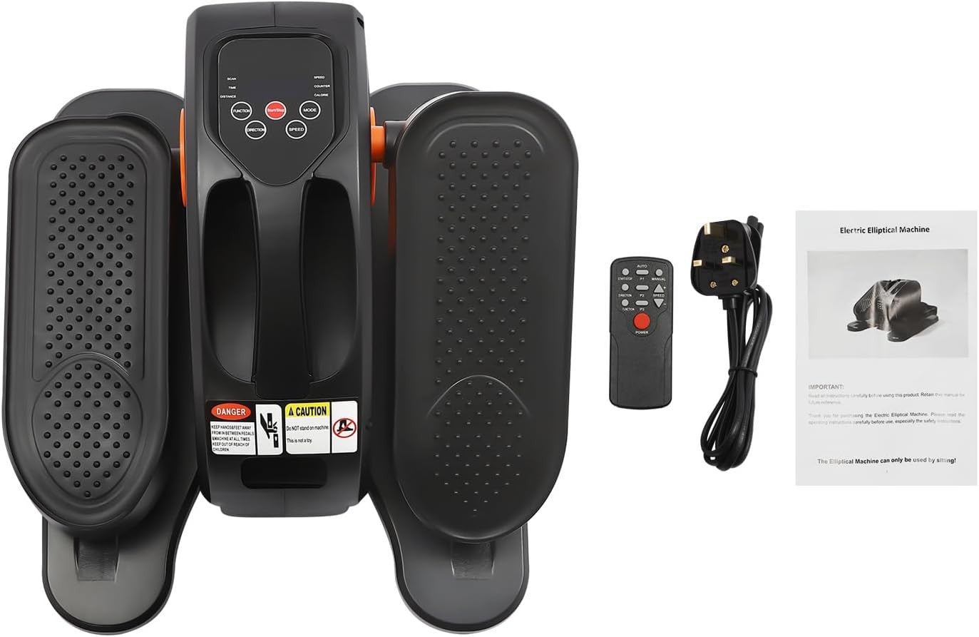 Under Desk Elliptical Pedal Exerciser Quiet Electric Seated Leg Trainer Remote