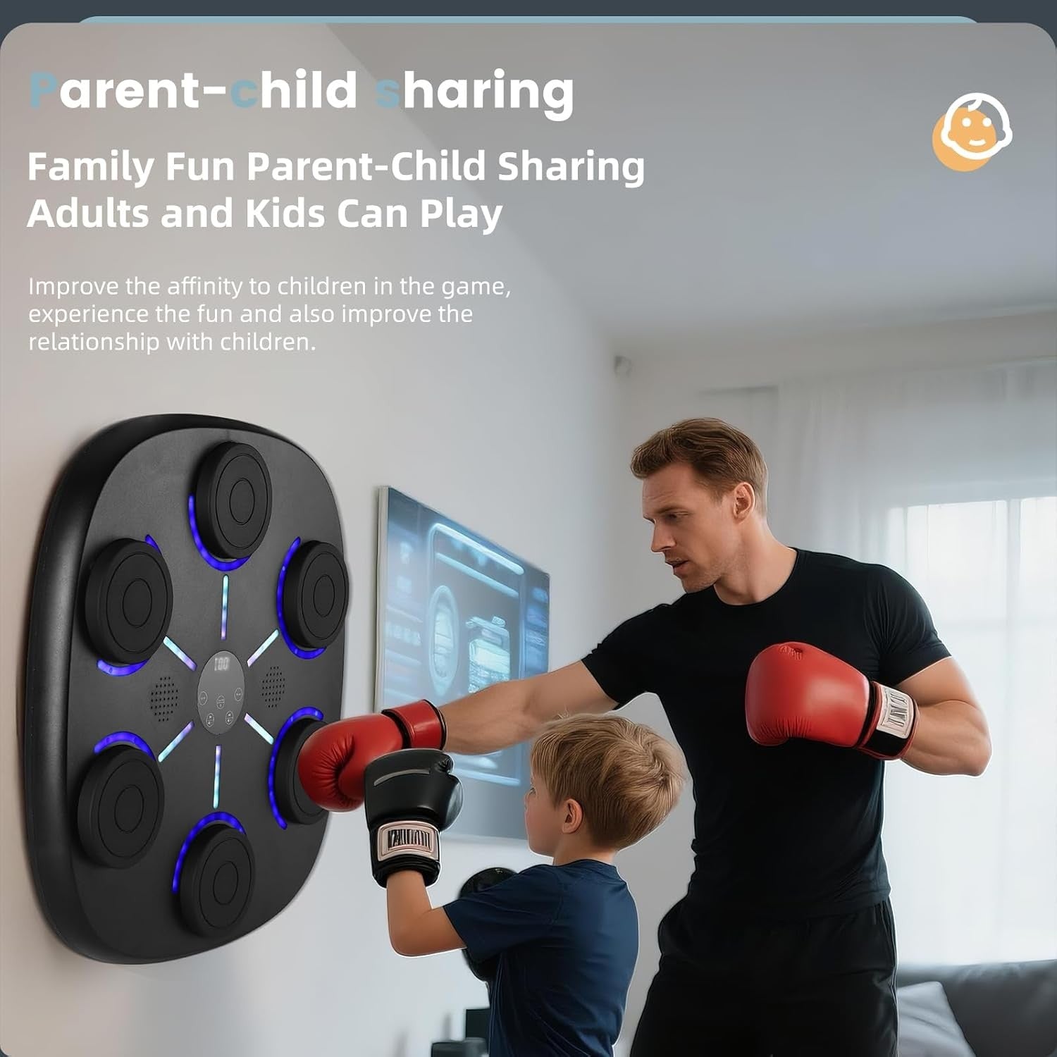 Music Boxing Machine Bluetooth LED Punch Pad Wall Mounted Home Fitness Trainer