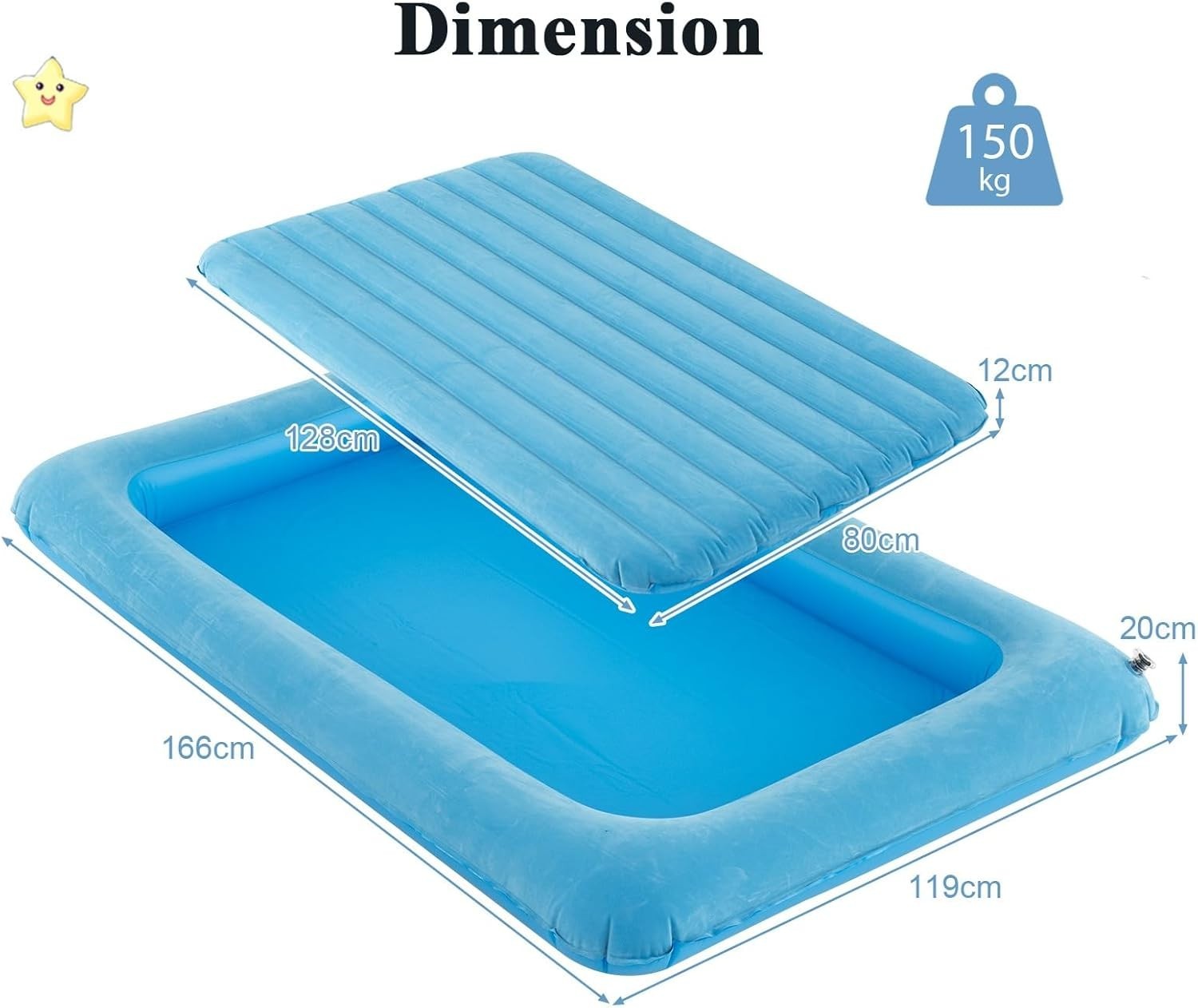 Kids Inflatable Travel Bed with Electric Pump | Portable Air Mattress for Campin