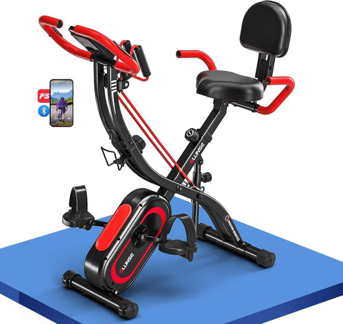 5-in-1 Folding Exercise Bike w/ 16-Level Magnetic Resistance, APP Sync, 350lb