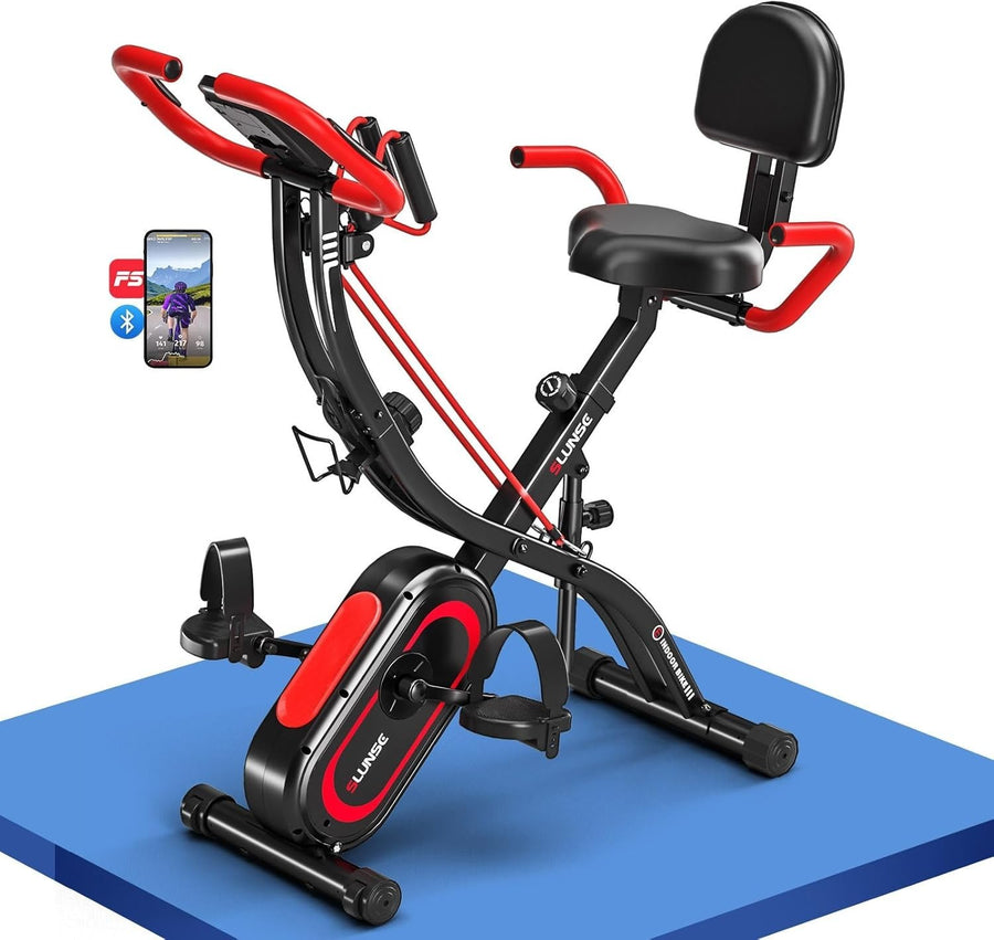 5-in-1 Folding Exercise Bike w/ 16-Level Magnetic Resistance, APP Sync, 350lb
