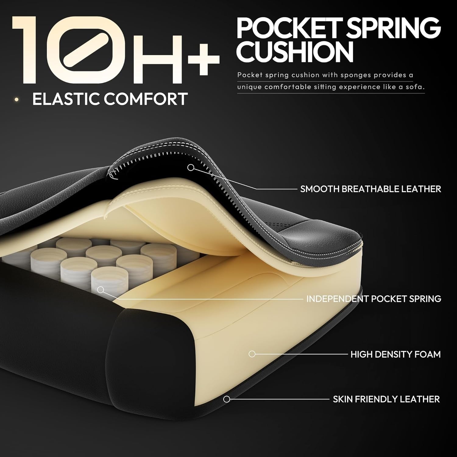 Ergonomic Gaming Chair w/ Footrest Massage Lumbar High Back