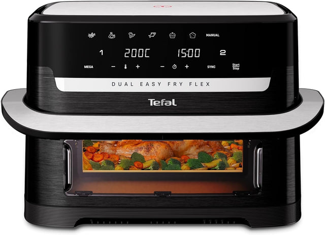 9L Dual Zone Air Fryer FlexCook Divider Extra Large Oven 7 Presets Energy Saving