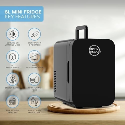 Luxury Skincare Mini Fridge 6L Portable Beauty Cooler Warmer Glass Door