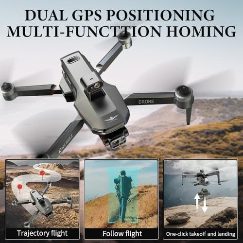 4K Drone w/ 3-Axis Gimbal, 6KM RC, 2 Batteries, Obstacle Avoidance, RC Screen