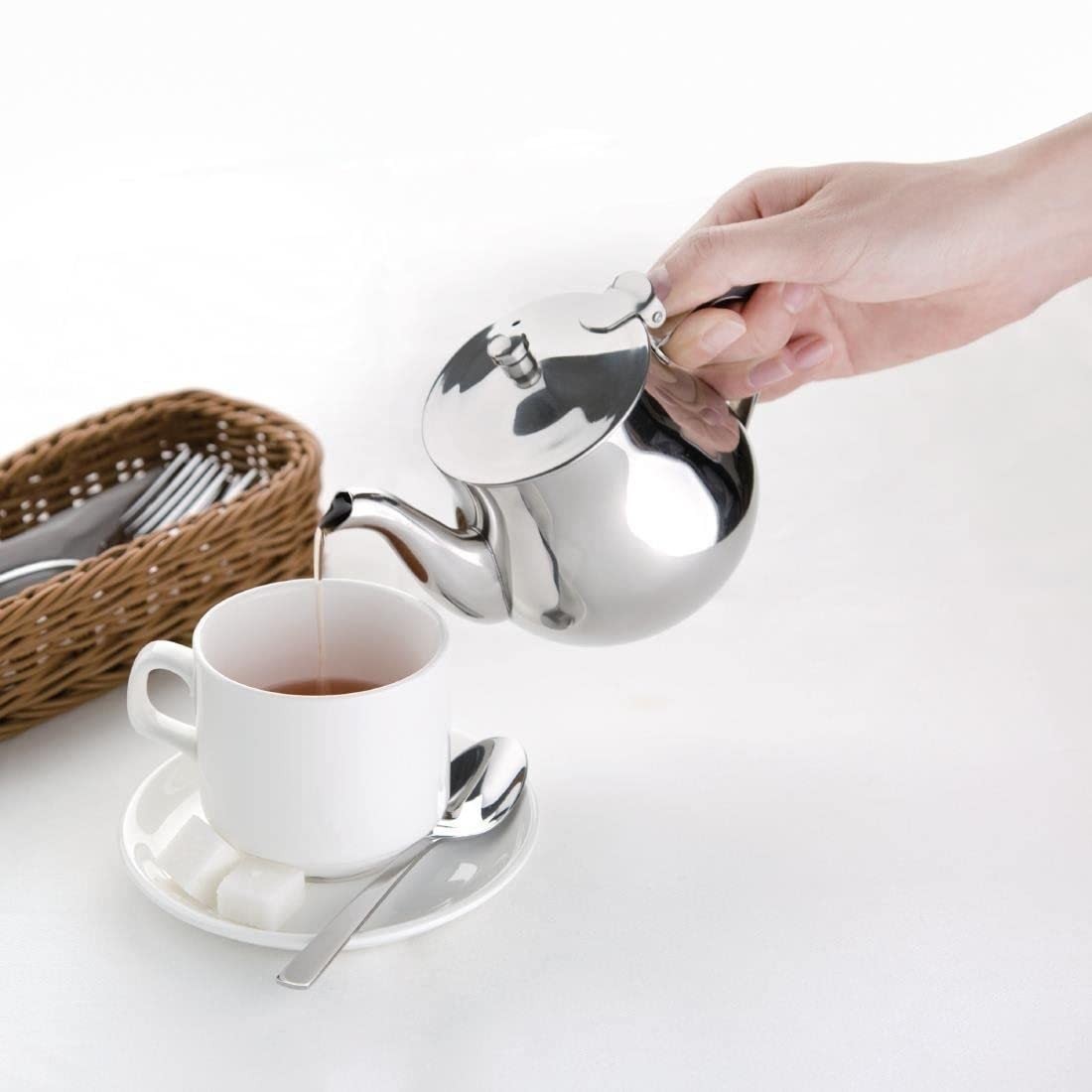 Arabian Stainless Steel Teapot 530ml Tea Pot Mirror Finish Infuser
