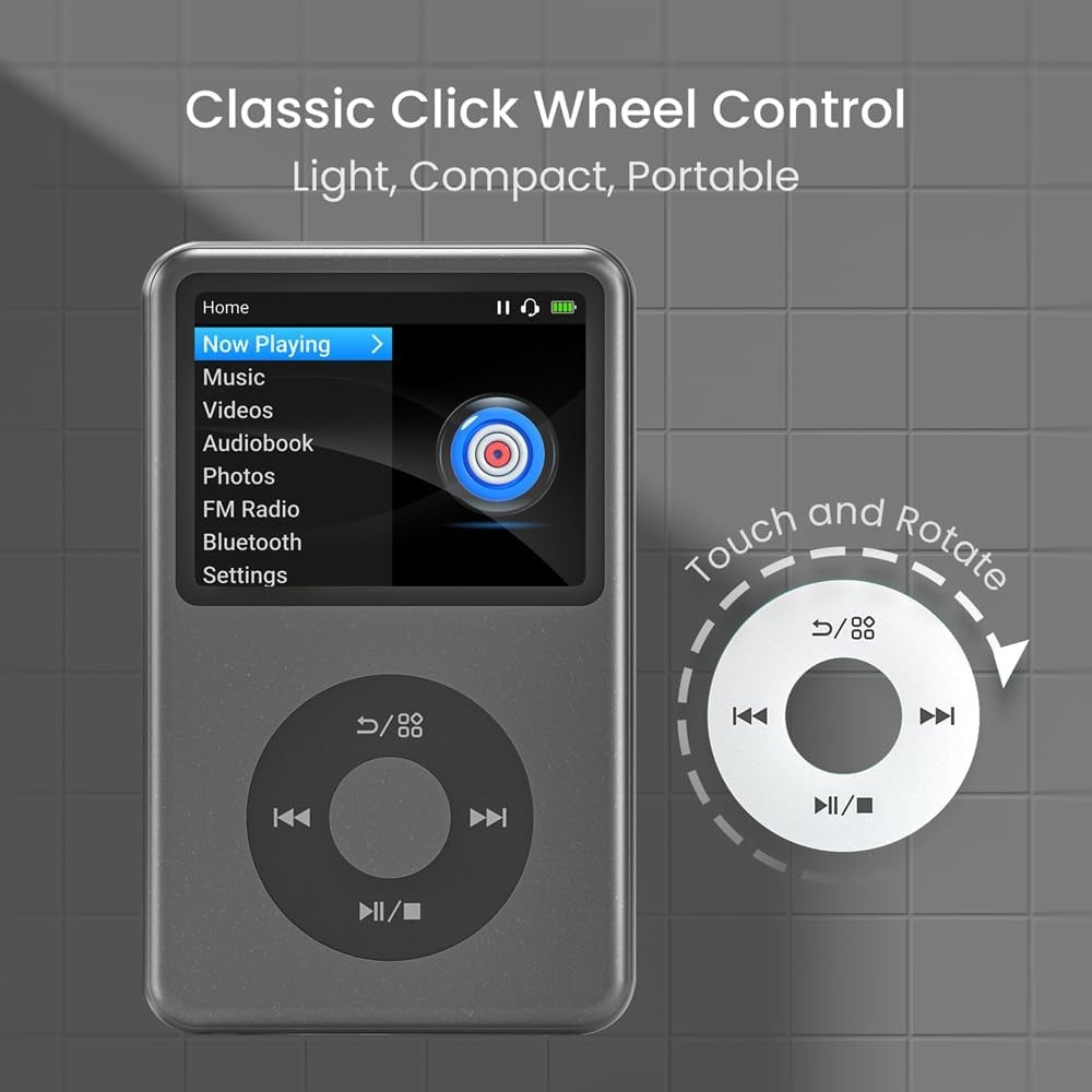 Kids MP3 Player Bluetooth Portable Video Audiobook Black