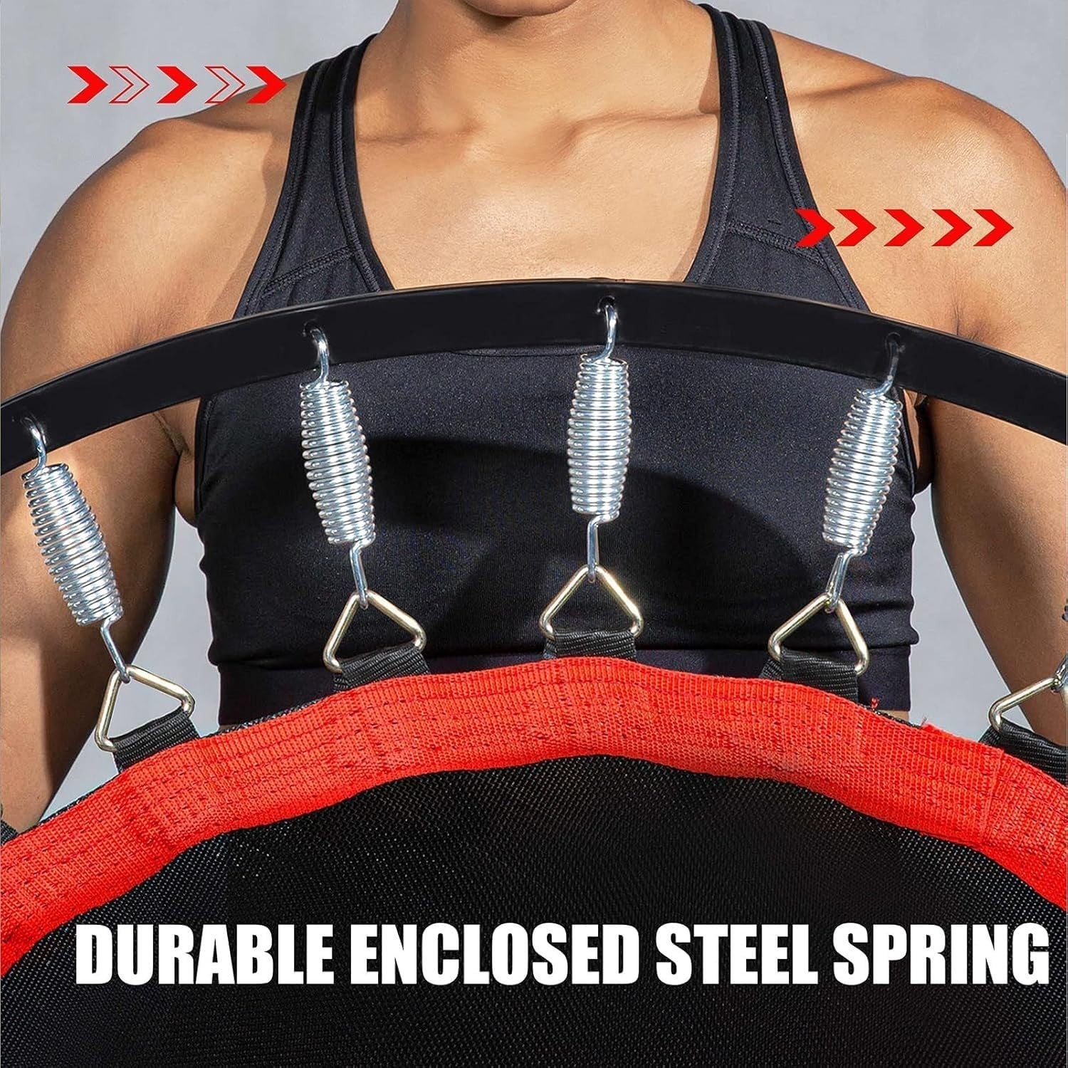 48in Folding Fitness Rebounder Trampoline Handle Indoor Workout 150kg