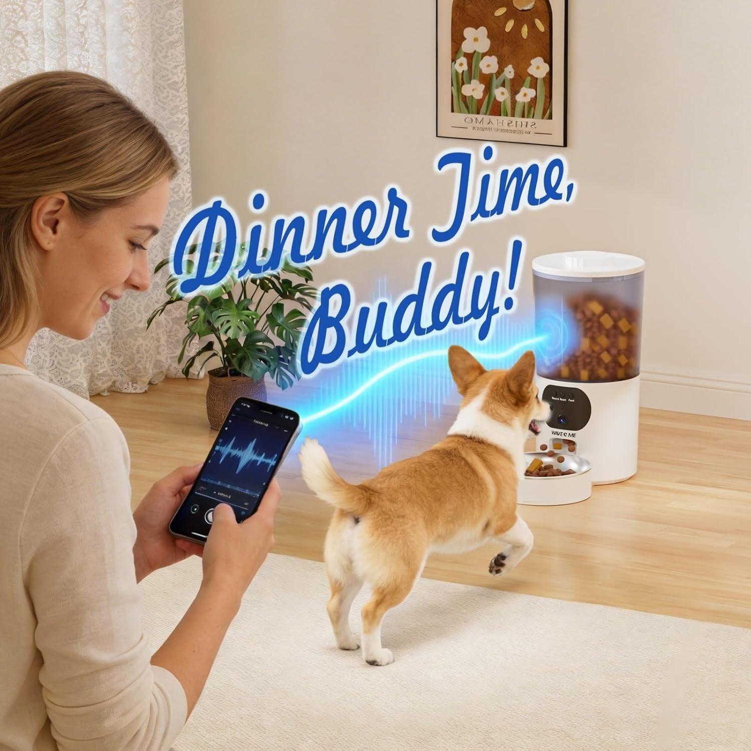 Smart Pet Feeder with Camera 5L WiFi Auto Food Dispenser HD Video