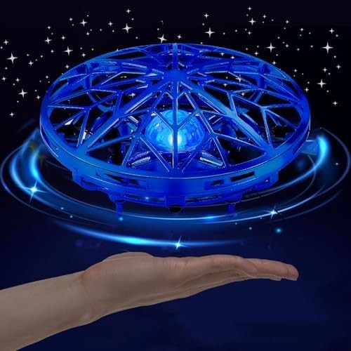 UFO Drone Flying Toy for Kids 360° Motion Sensor LED Hand Operated Gift 6-14