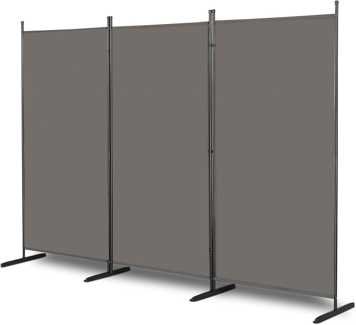 3 Panel Grey Folding Room Divider Privacy Screen Partition for Office Bedroom