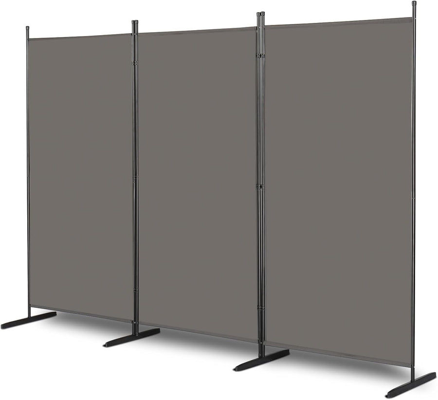 3 Panel Grey Folding Room Divider Privacy Screen Partition for Office Bedroom