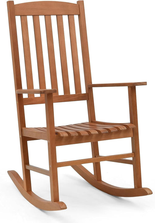 Wooden Outdoor Rocking Chair Ergonomic Patio Armchair Garden Seat