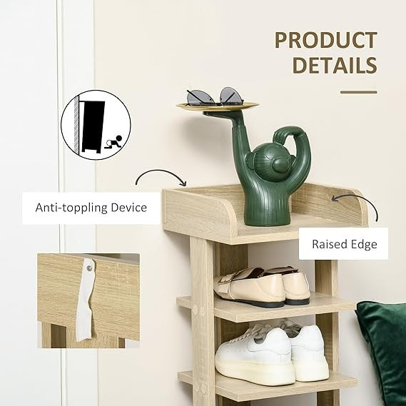 7-Tier Shoe Rack Organizer – Space-Saving Wooden Shelf for Entryway, Bedroom