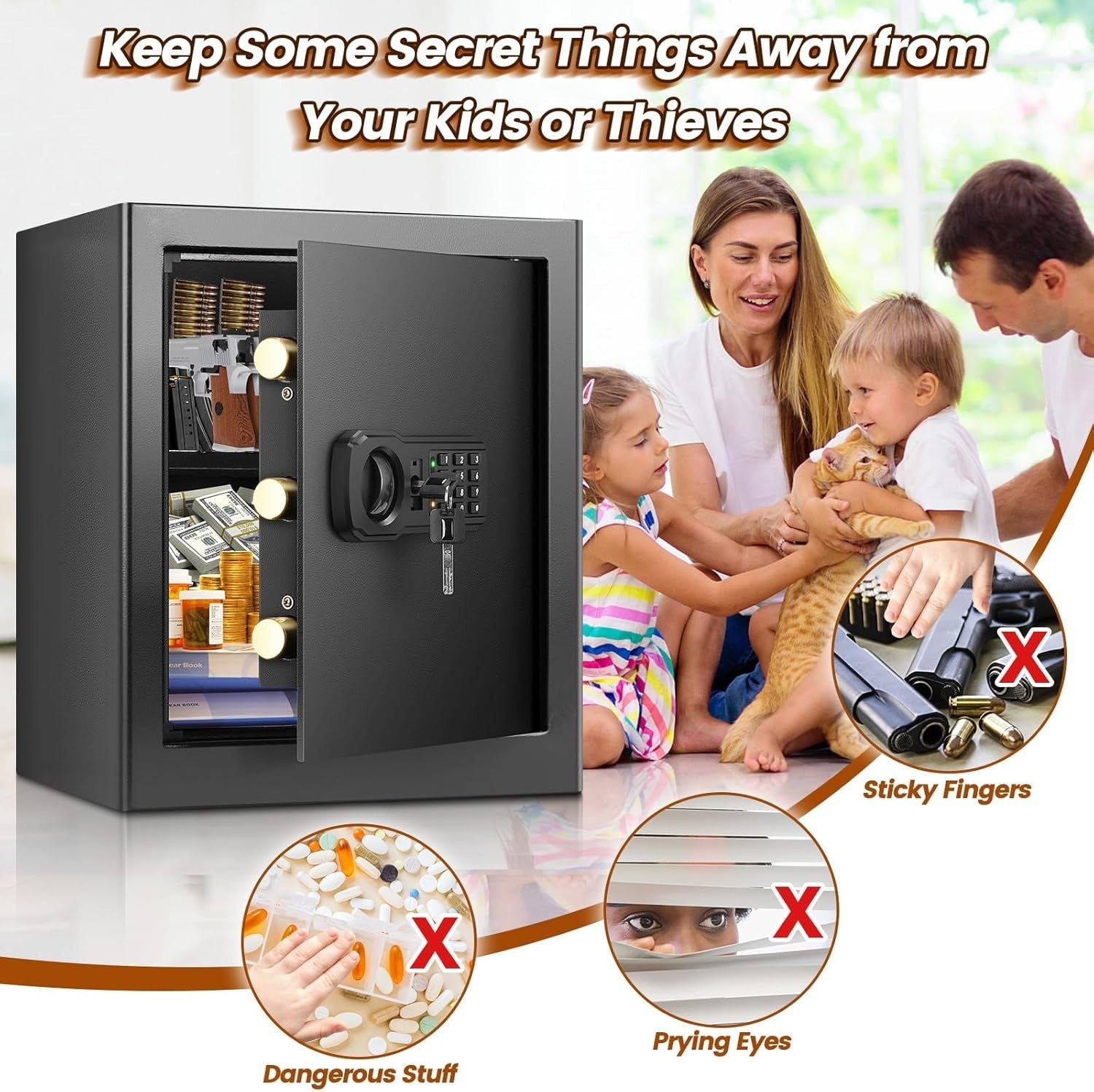 48L Digital Home Safe Box Fireproof Bag Cash Document Security