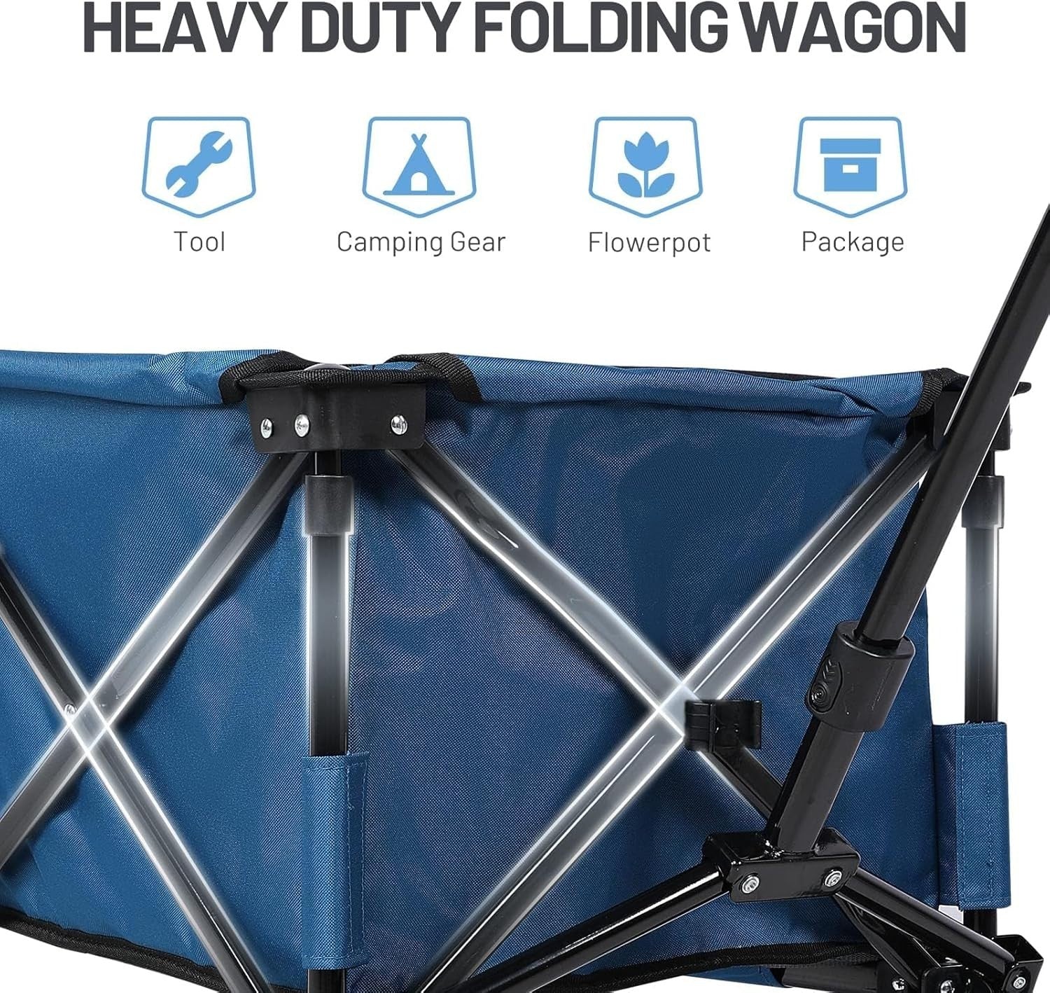 200L Folding Festival Trolley Wagon Heavy Duty Cart Outdoor Camping Picnic