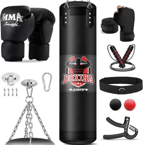 4ft Boxing Punch Bag Set Unfilled MMA Kickboxing Training Kit