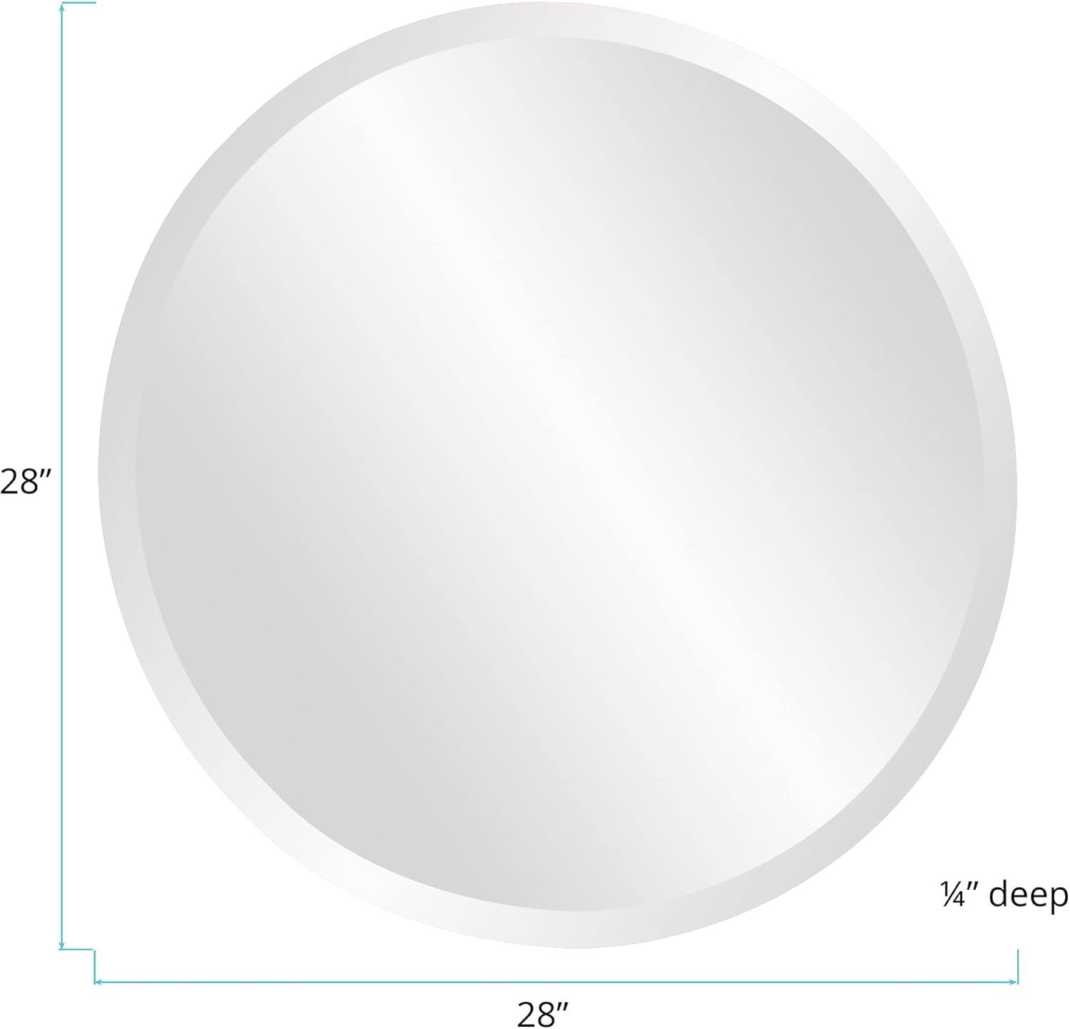 Frameless Round Bathroom Wall Mirror 71x71 cm Beveled Edge Accent