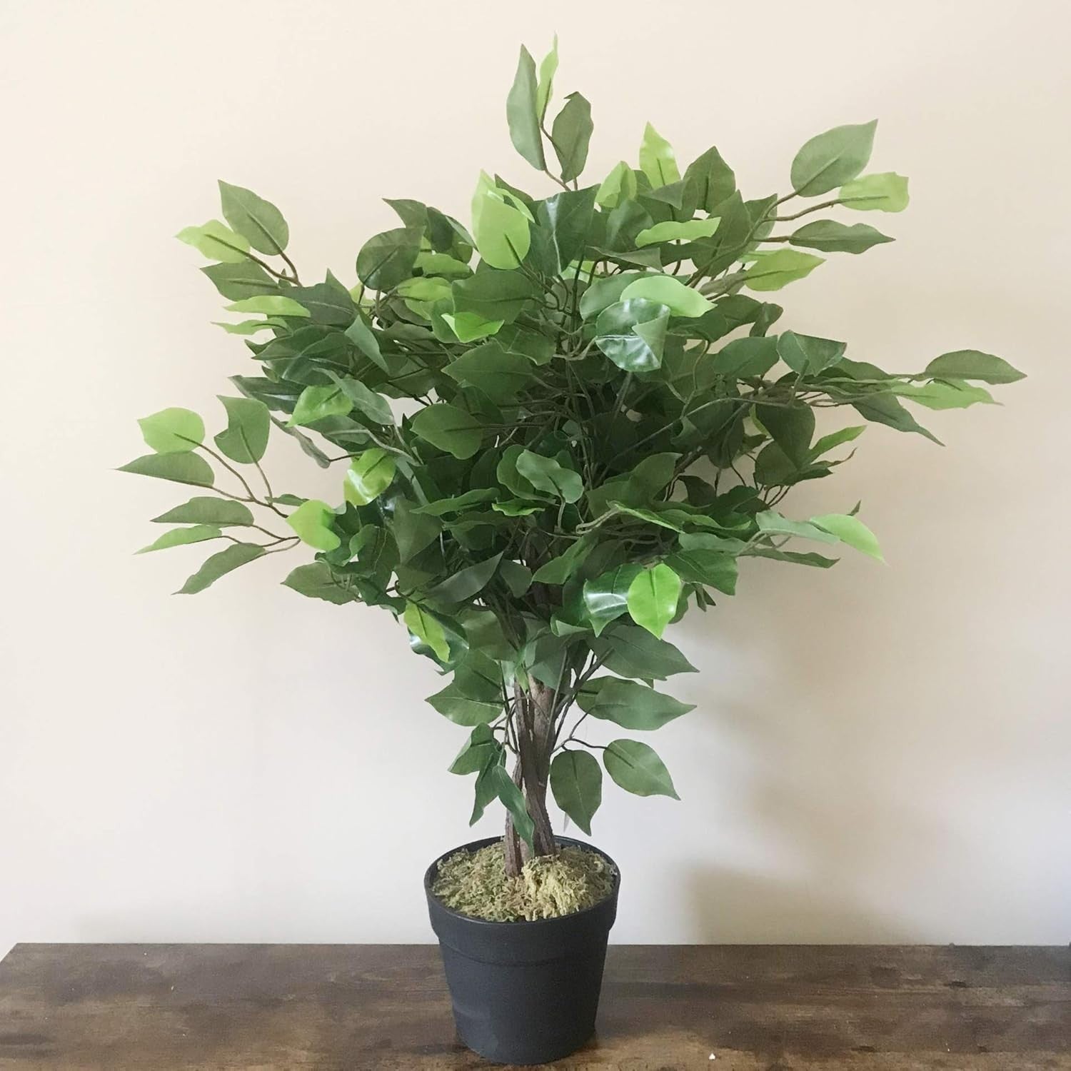 60cm Artificial Ficus Plant in Pot Lifelike Indoor Green Decorative Tree Home
