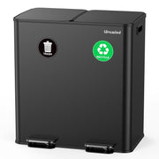 60L Double Kitchen Bin 2x30L Black Soft Close Recycling