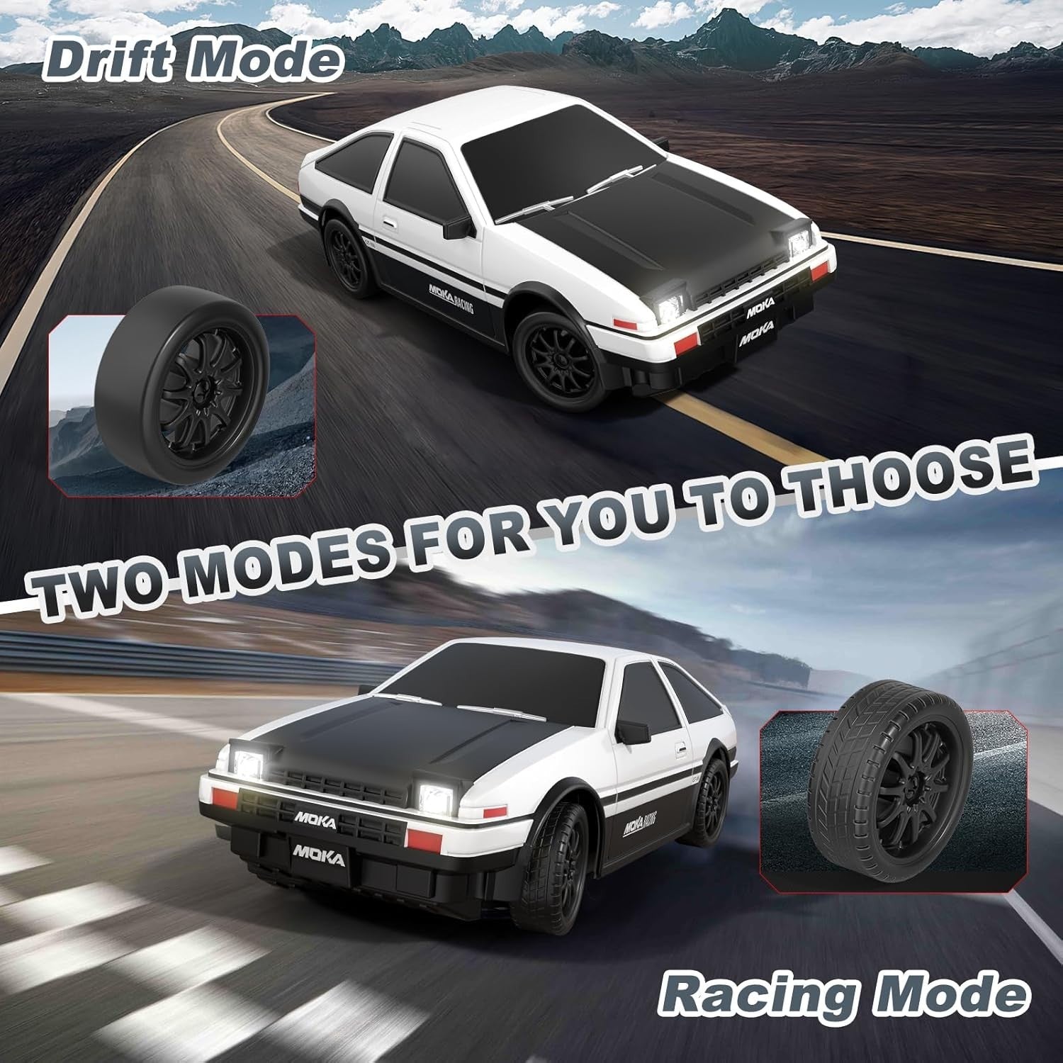 1:24 RC Drift Car 4WD 25KM/H Fast Remote Control Racing Car Toy Gift for Kids