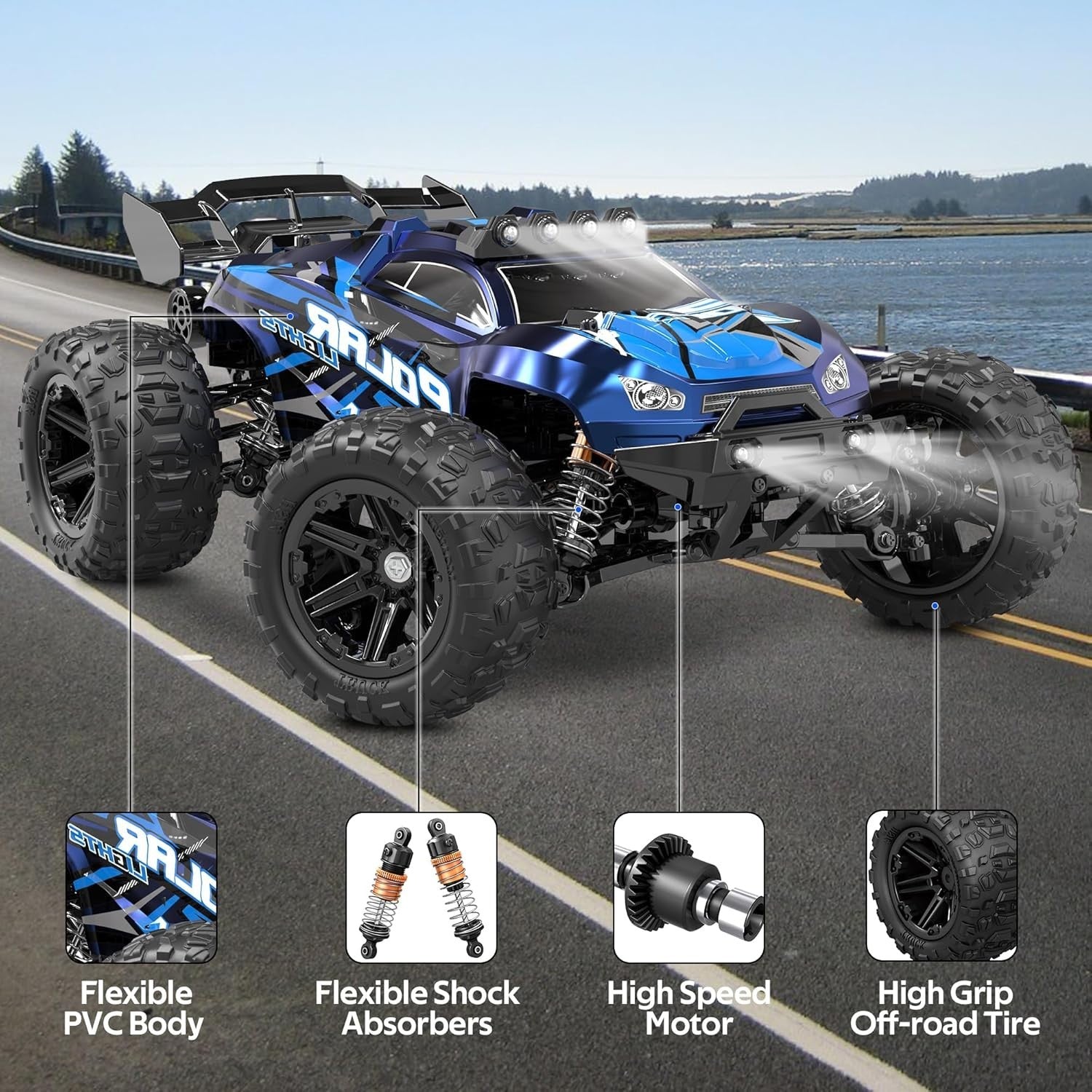1:14 4WD 45KM/H RC Car High Speed Off-Road Monster Truck 2 Batteries Gift
